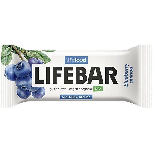 Lifebar Blåbær Quinoa Raw økologisk 40 Gram