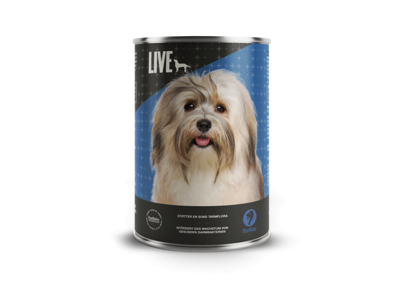 Live Dog Vådfoder Med Kalkun 395 Gram