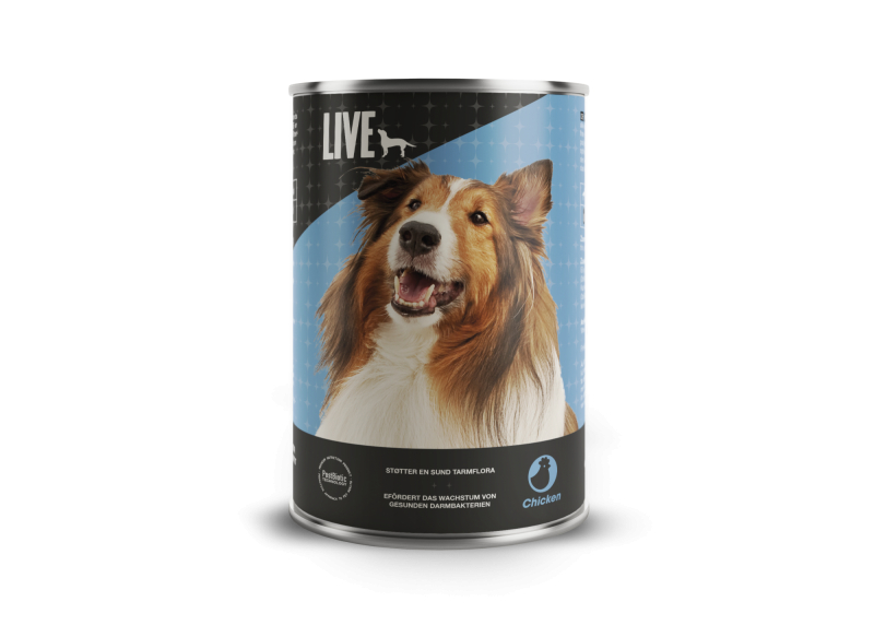 Live Dog Vådfoder Med Kylling 395 Gram