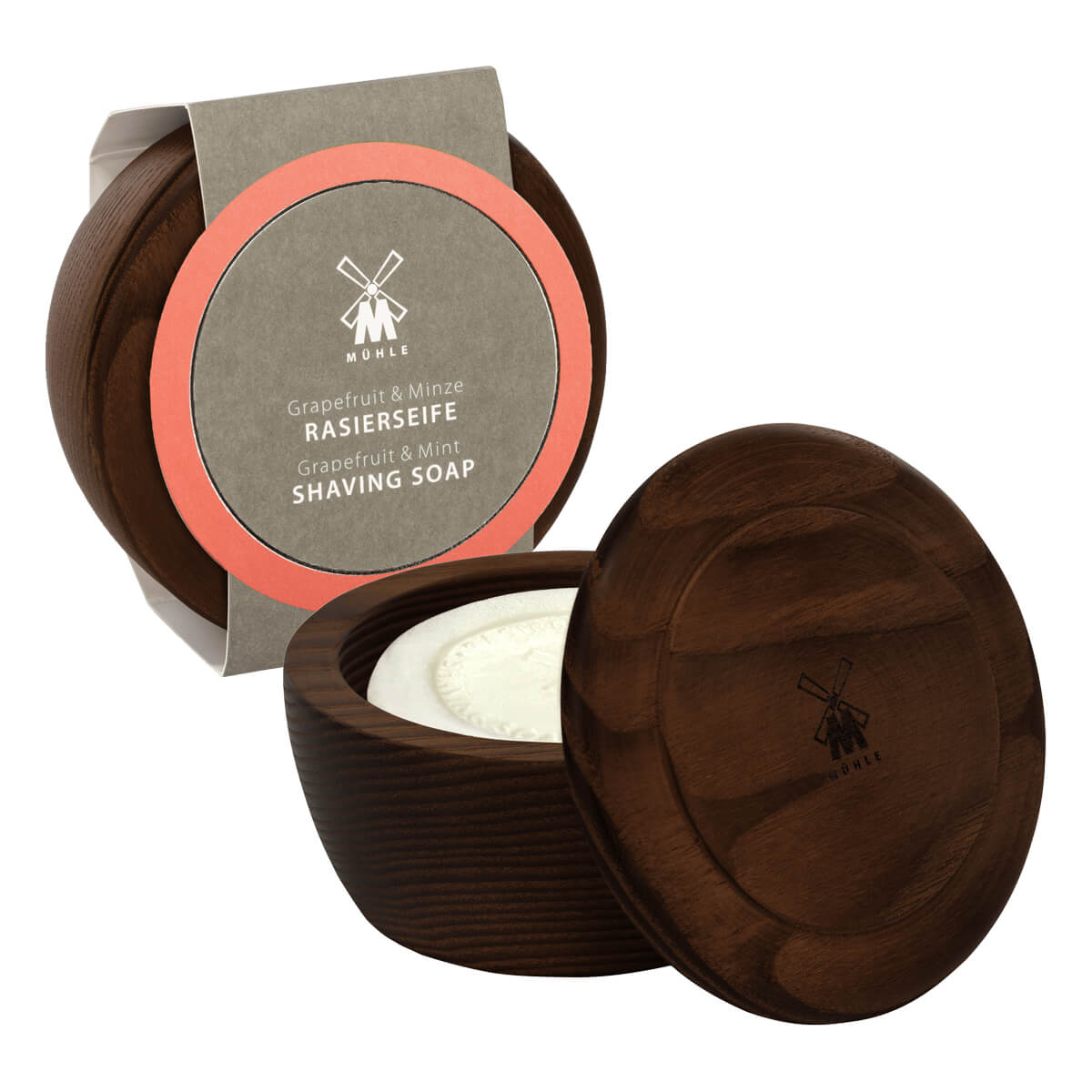 Mühle Shaving Barbersæbe   Træskål  Grapefrugt   Mint  65 Gr