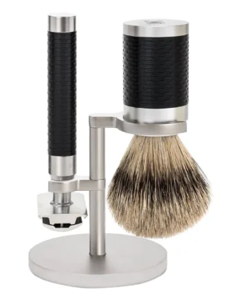 Mühle Shaving Barbersæt Med De-skraber  Barberkost Og Holder  Rocca  Rustfrit Stål