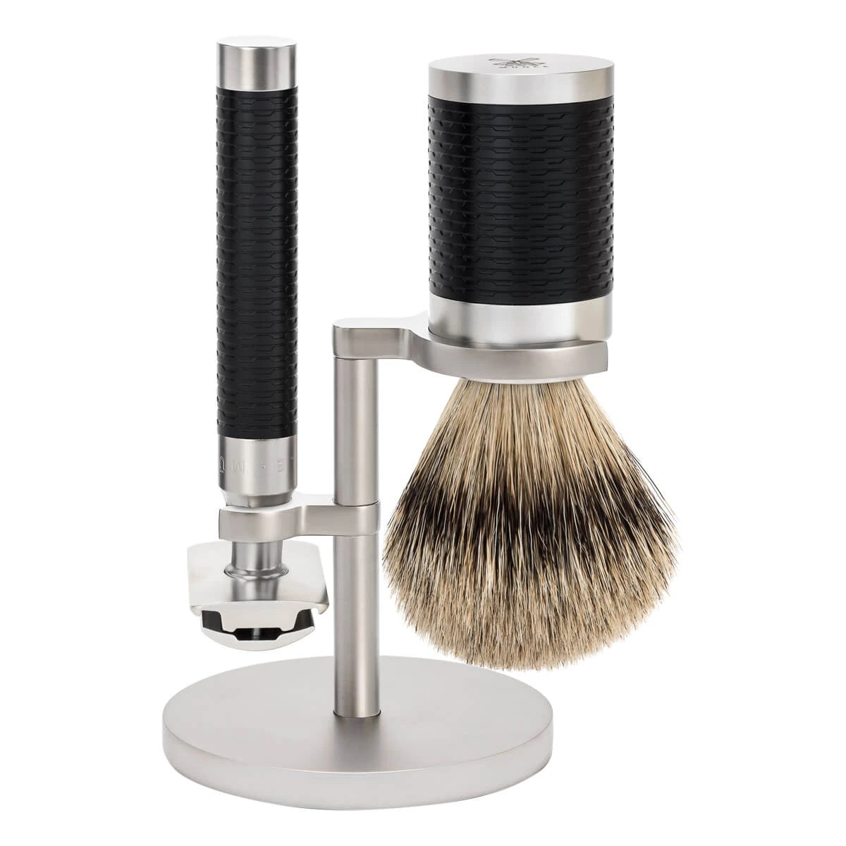 Mühle Shaving Barbersæt Med De-skraber Barberkost Og Holder Rocca Rustfrit Stål