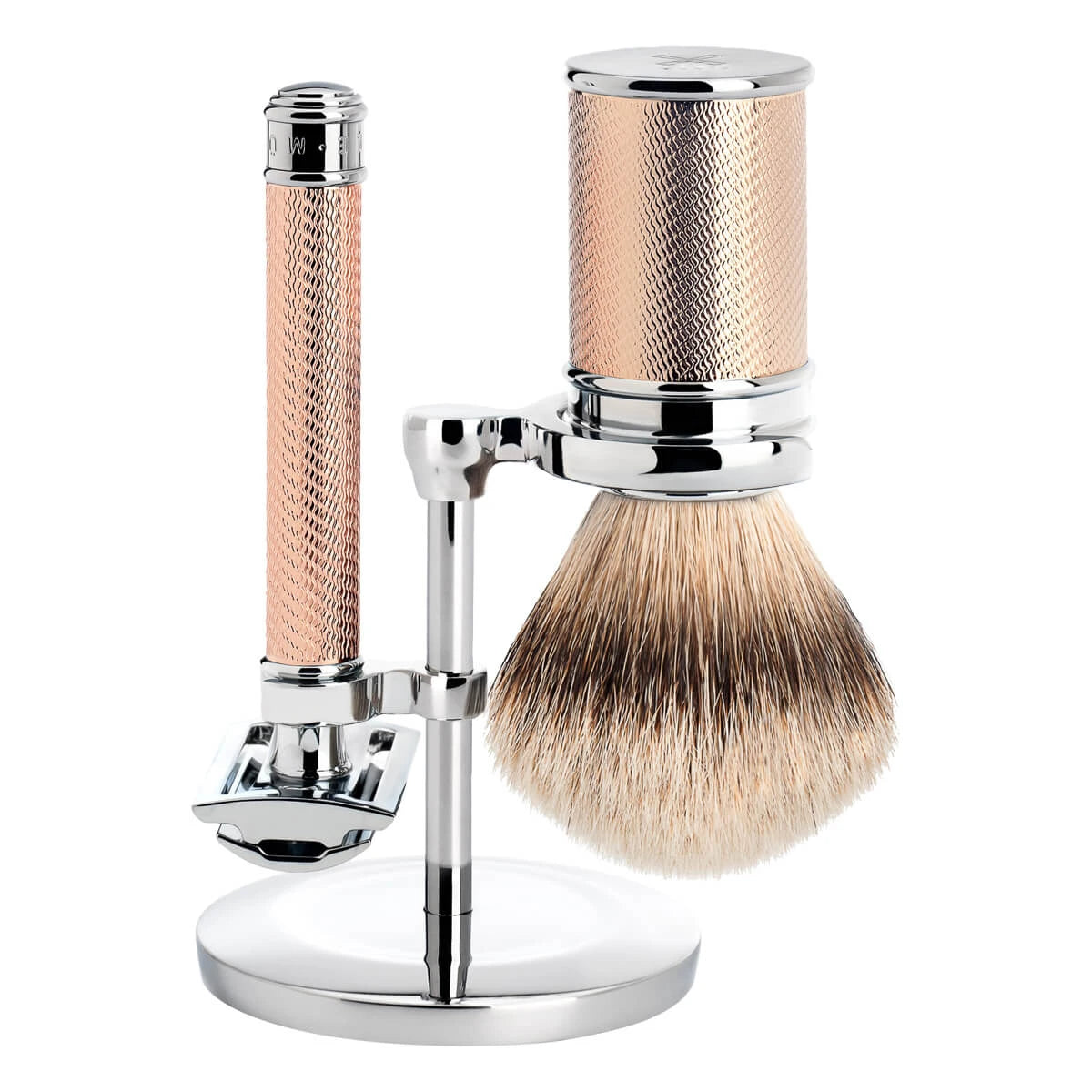 Mühle Shaving Barbersæt Med De-skraber Barberkost Og Holder Traditional Rosegold