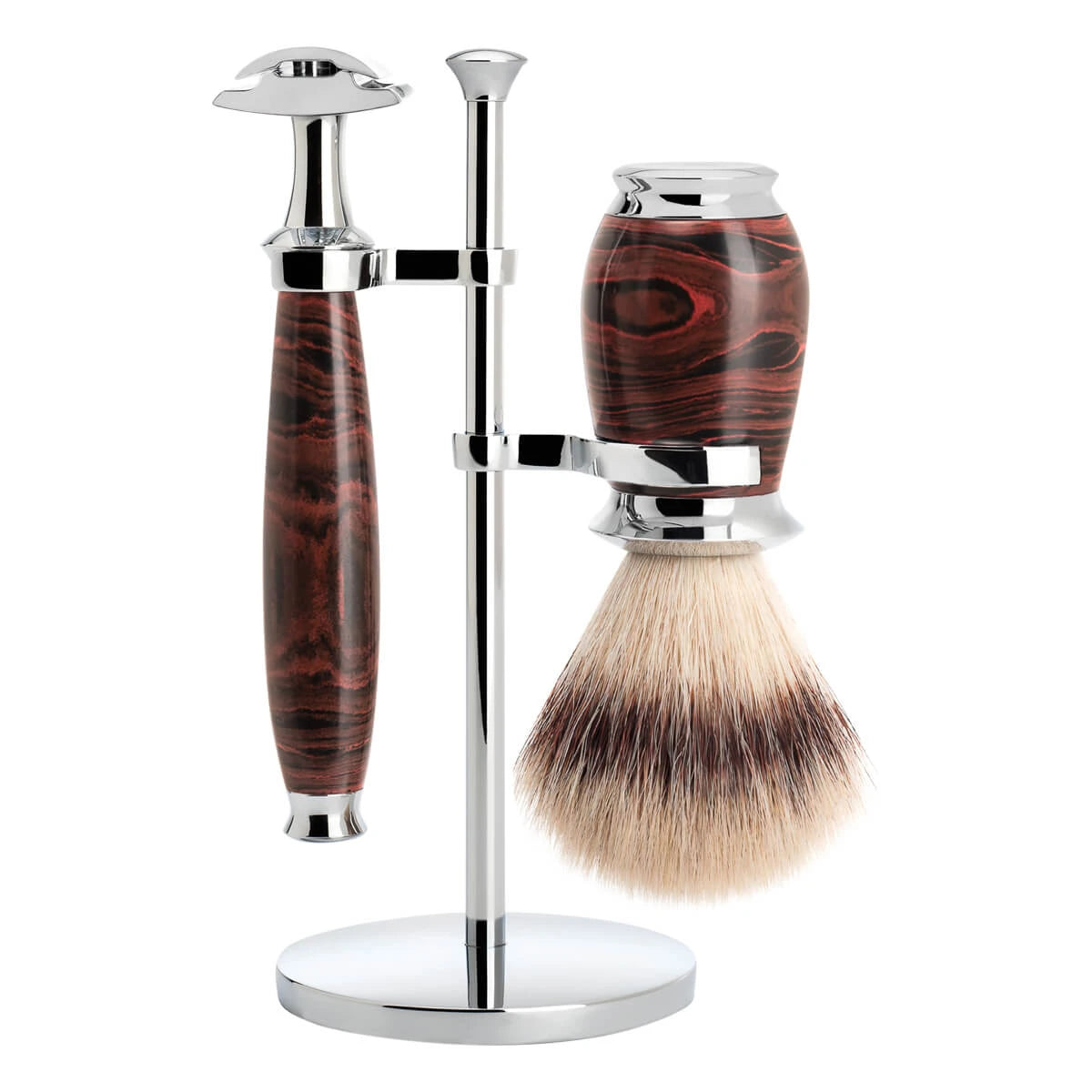 Mühle Shaving Barbersæt Med De-skraber Silvertip Fibreâ Barberkost Og Holder Purist Ebonite
