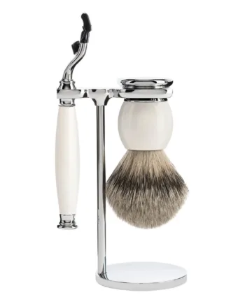 Mühle Shaving Barbersæt Med Mach3 Skraber  Barberkost Og Holder  Sophist  Porcelæn