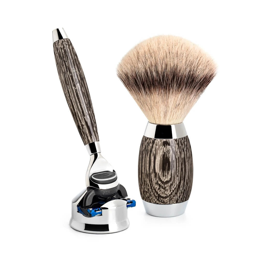 Mühle Shaving Edition No Barbersæt Med Fusion Skraber Silvertip Fibreâ Barberkost Og Holder Til Skraber Moseeg Sterling Sølv