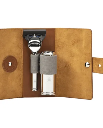 Mühle Shaving Rejsebarbersæt Med Skraber  Børste Og Etui  Læder