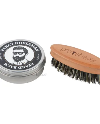 Percy Nobleman Skægsæt Med Skægbørste  Fibre  Og Percy Nobleman Beard Balm