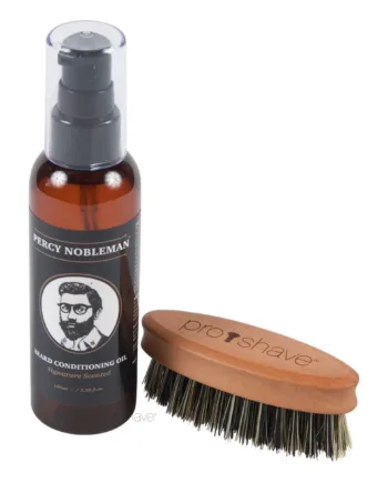 Percy Nobleman Skægsæt Med Skægbørste  Fibre  Og Percy Nobleman Skægolie  Scented