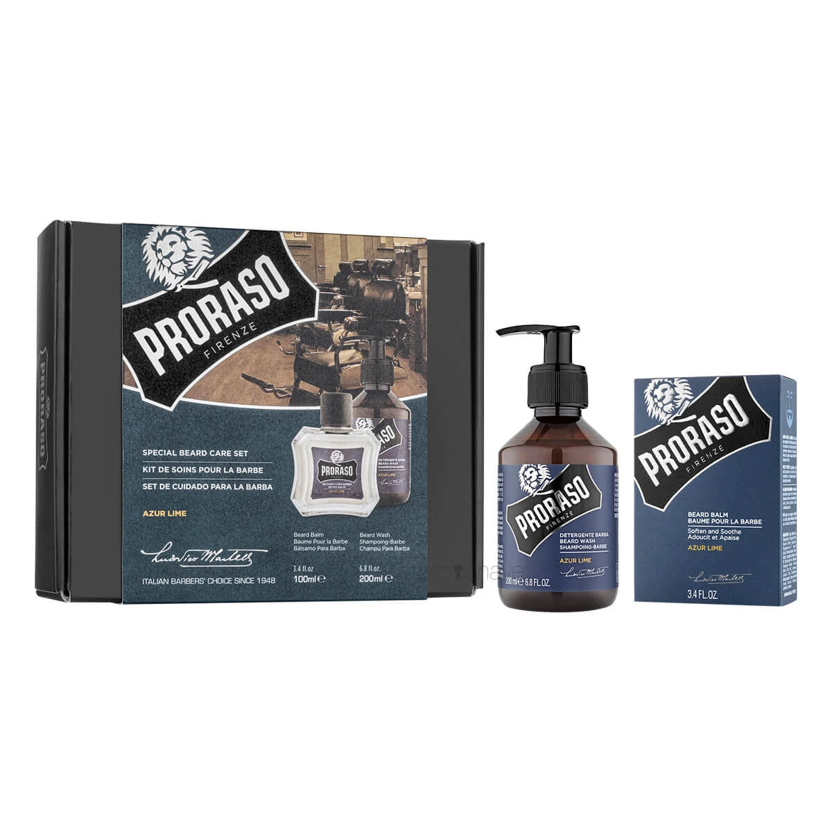 Proraso Gaveæske Duo Pack Skægshampoo Skægbalm Azur Lime