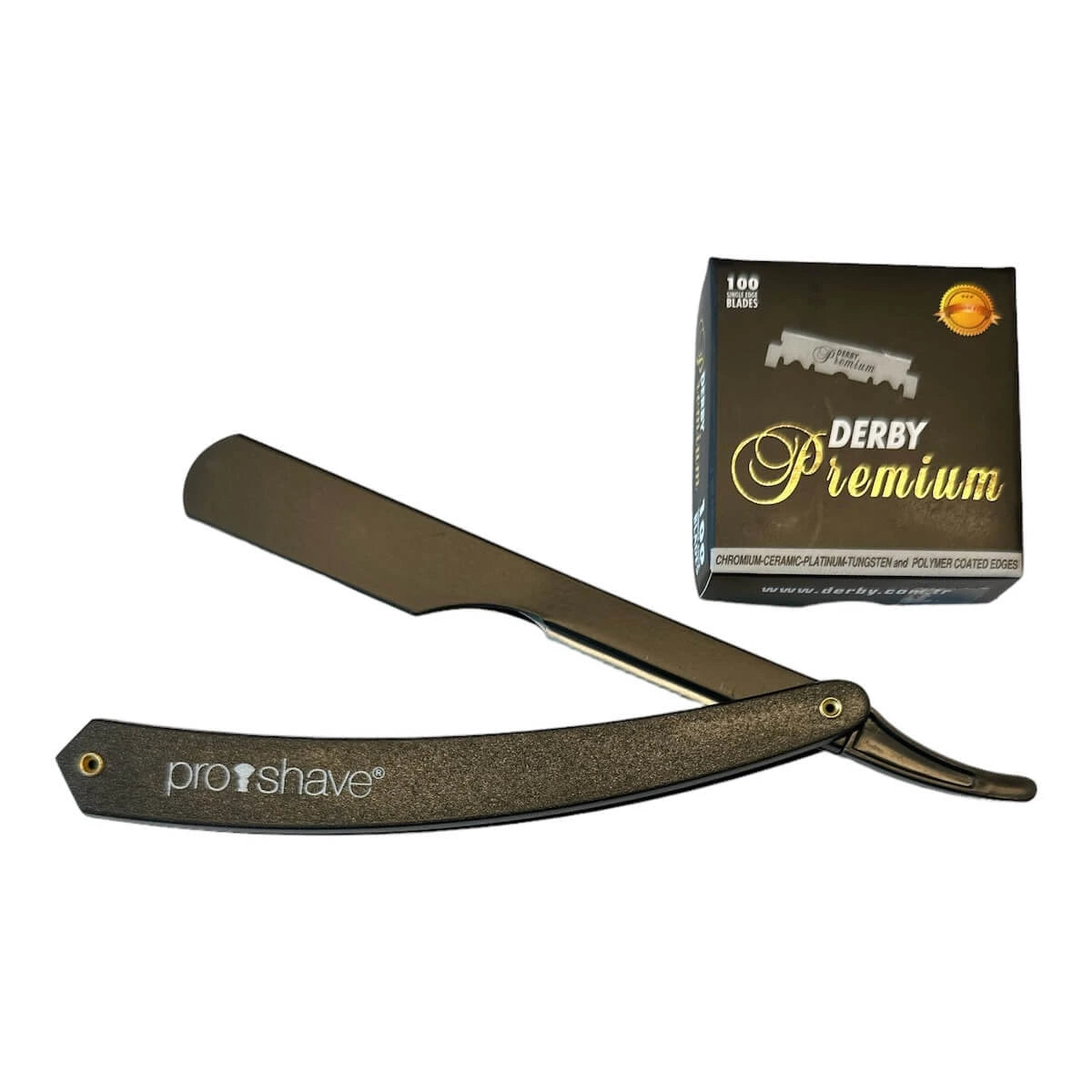 Proshave Straight Razor Til Udskiftelige Blade P1 Sort 100 Derby Klinger