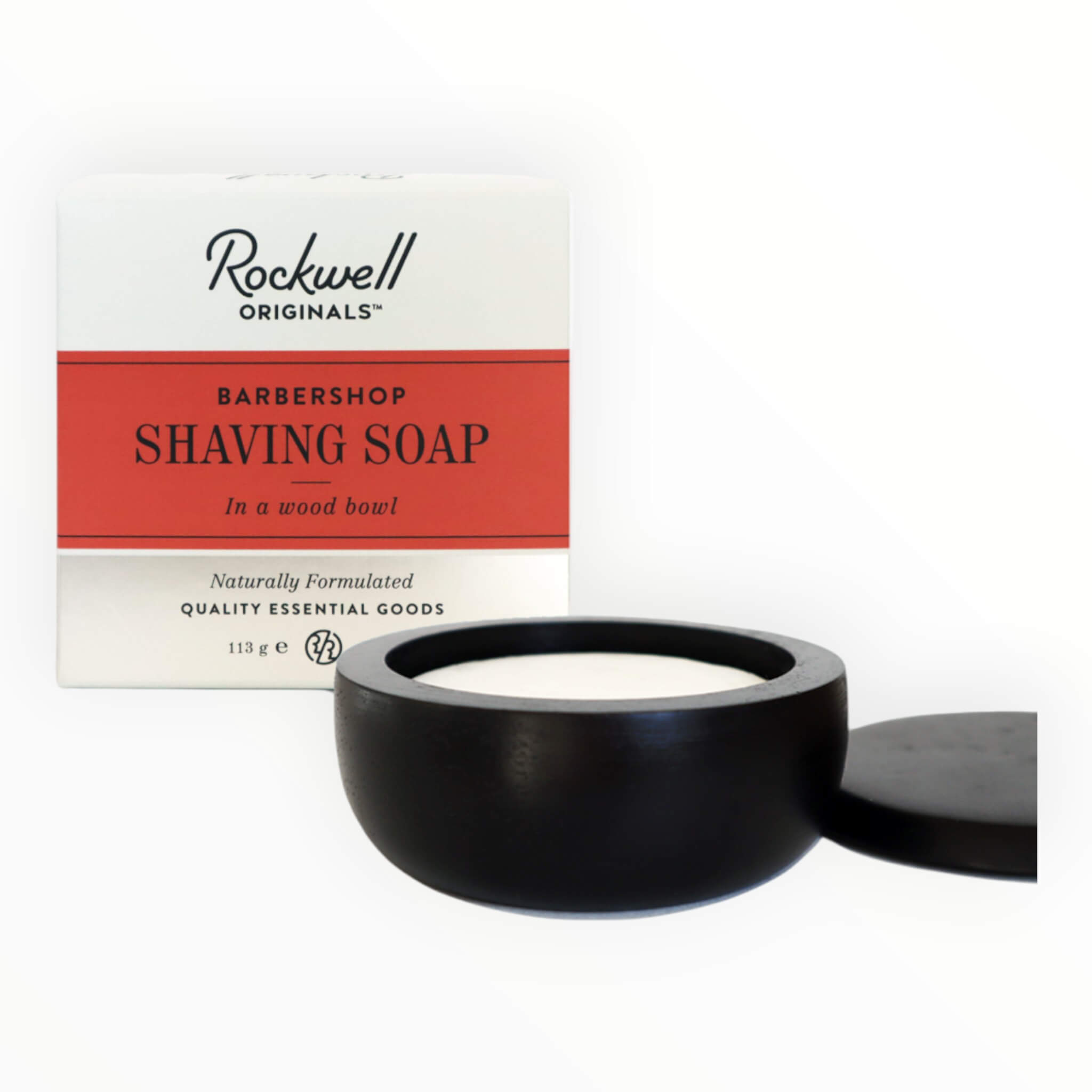 Rockwell Razors Barbersæbe   Træskål  Barbershop Scent  113 Gr