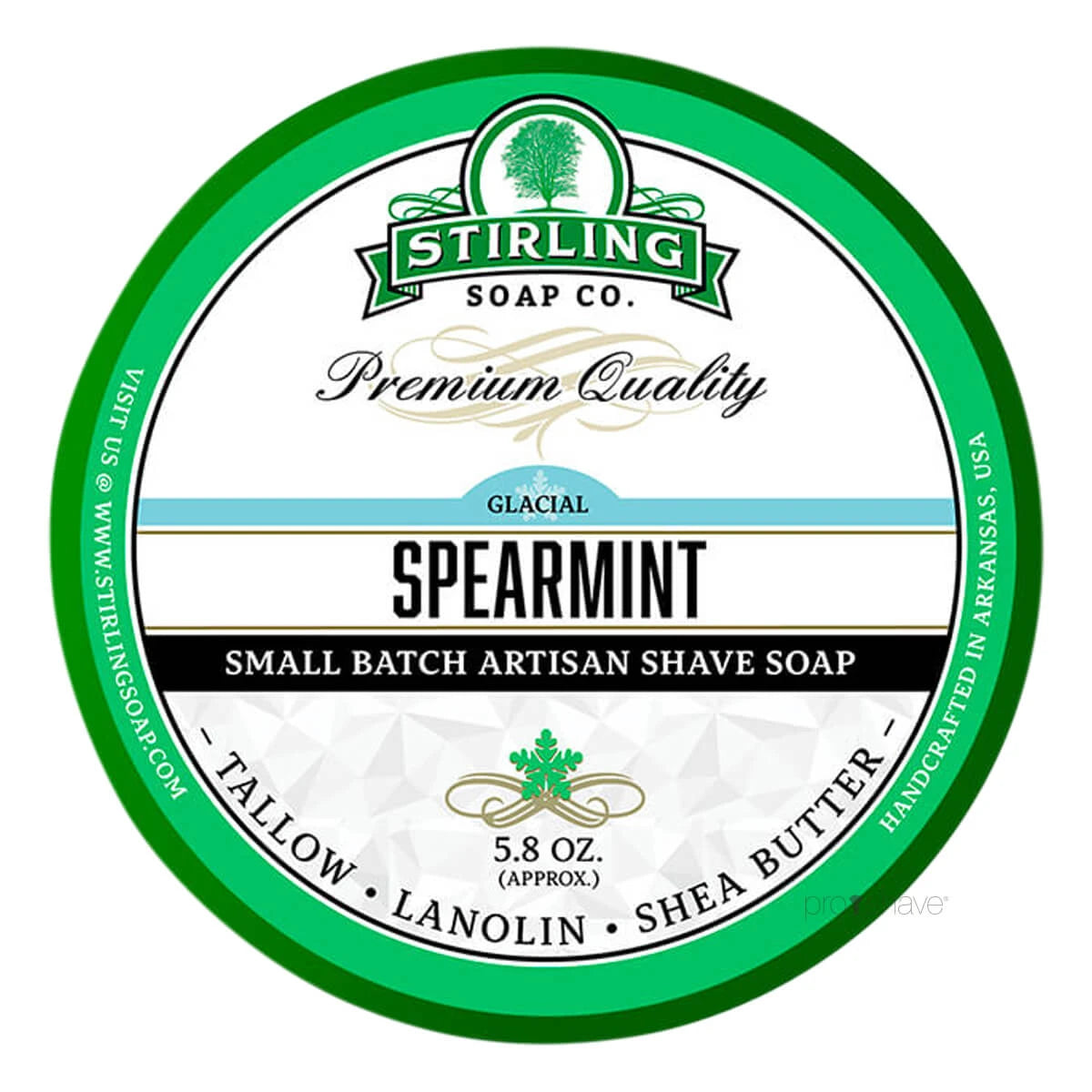 Stirling Soap Company Barbersæbe Glacial Spearmint 170 Ml