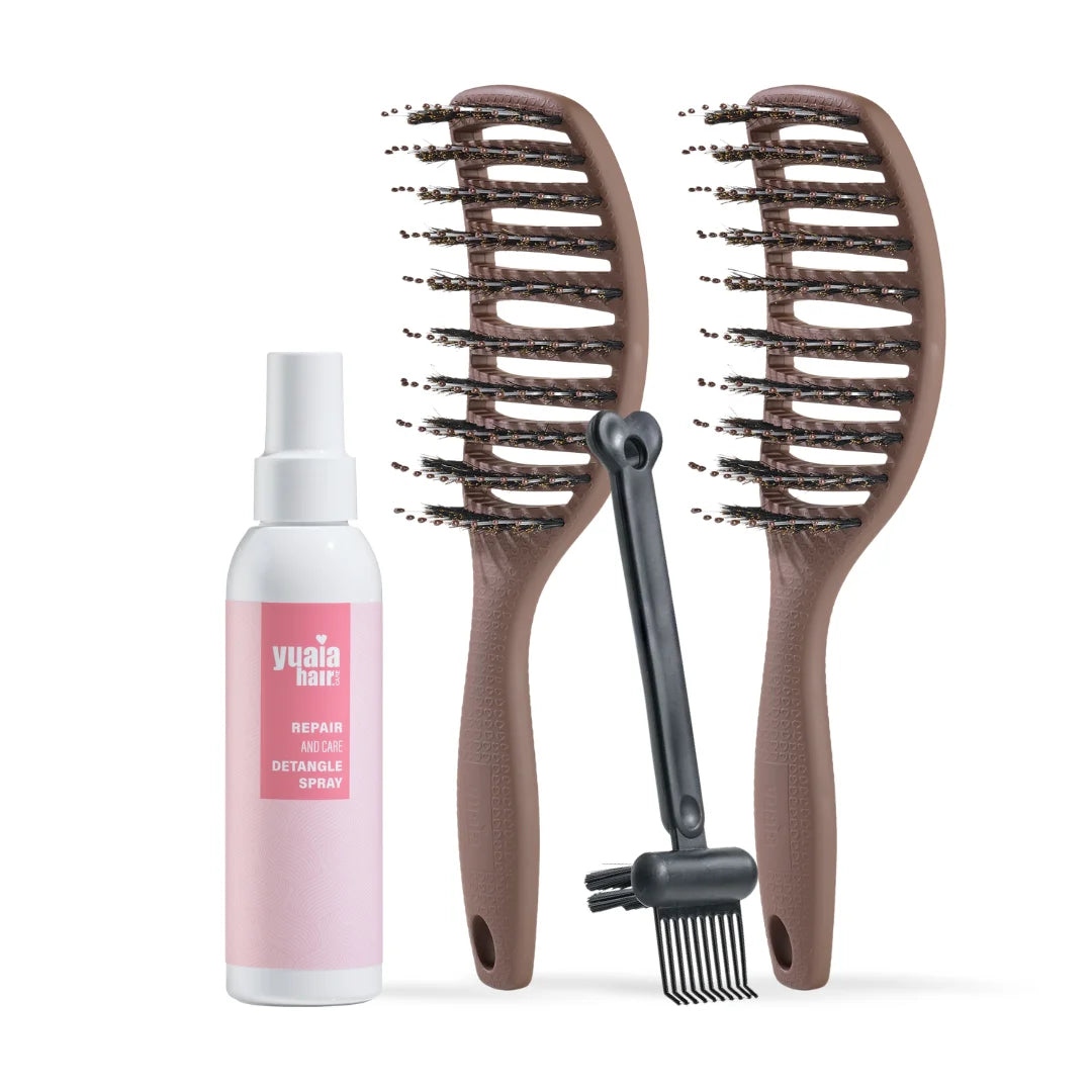 Ultimative Detangler Sæt Stk Soft Espresso Gratis Hårserum Og Cleaning Brush