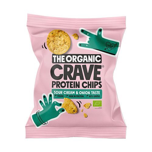 Veganske Protein Chips Sour Cream And Onion økologiske 30 Gram
