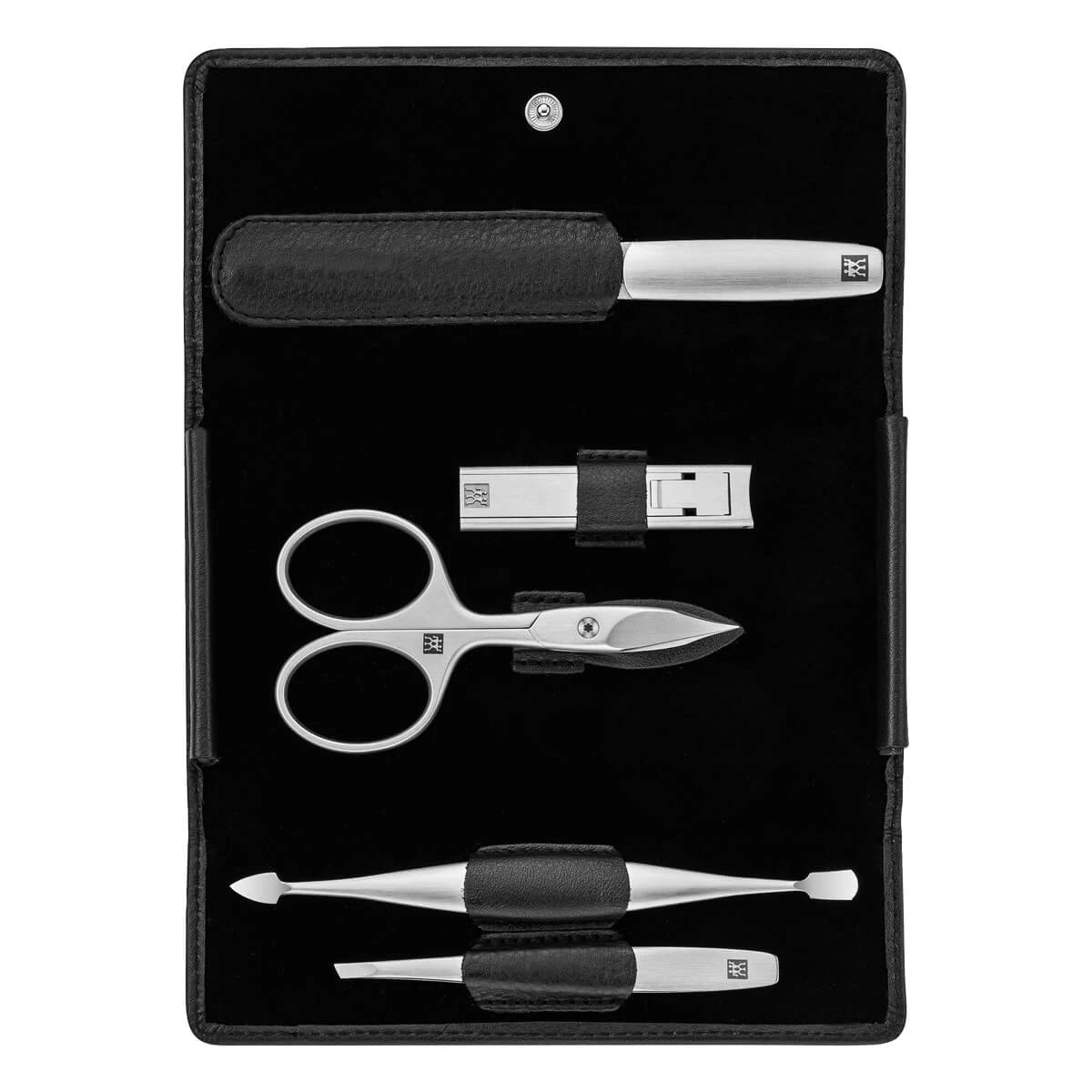 Zwilling Manicuresæt Dele Klik-luk Etui Sort Læder