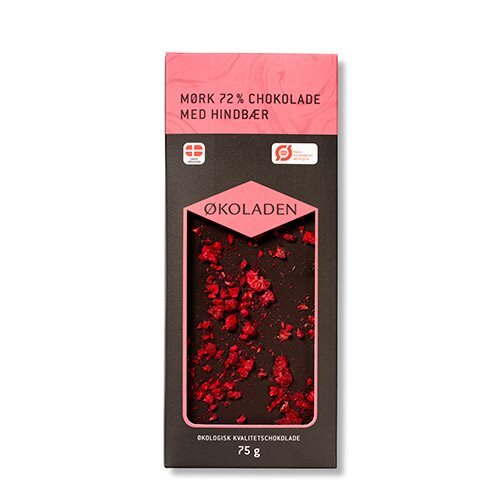 økoladen Chokolade Mørk Hindbær 72 75g