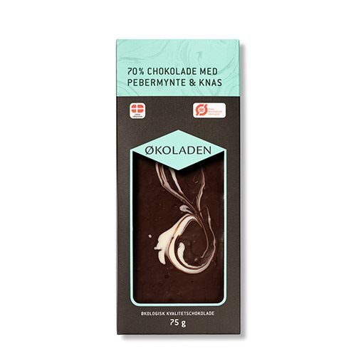 økoladen Chokolade Pebermynte Knas 75g