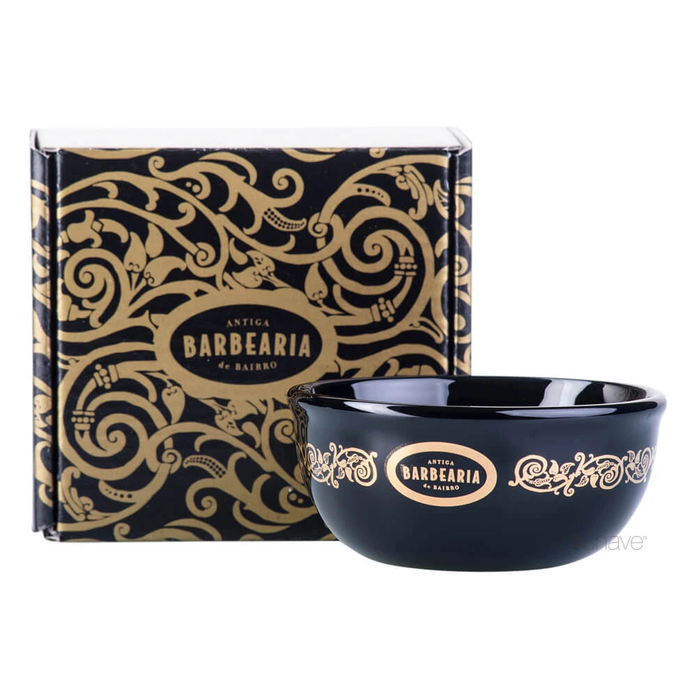 Antiga Barbearia De Bairro Barberskål   Porcelæn  Sort