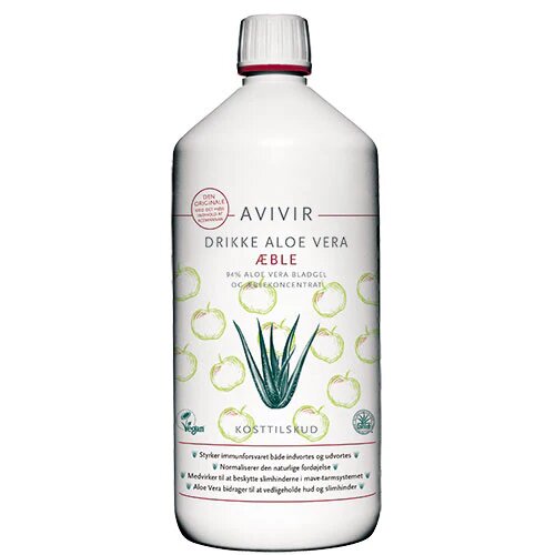 Avivir Drikke Aloe Vera Med æblesmag 1000 Ml