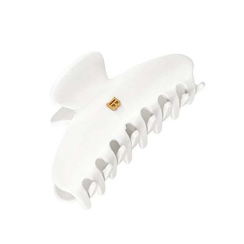 Balmain Cellulose Acetate Pince   Cheveux Large White