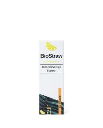 Biostraw Bionedbrydelige Sugerør 100 Sk