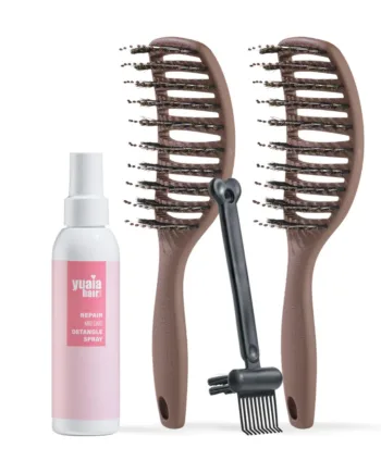 Ultimative Detangler Sæt   Stk Soft Espresso  Gratis Hårserum Og Cleaning Brush