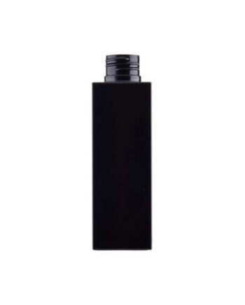 100 Ml  Sort Firkantet Plastflaske Pet 24 410