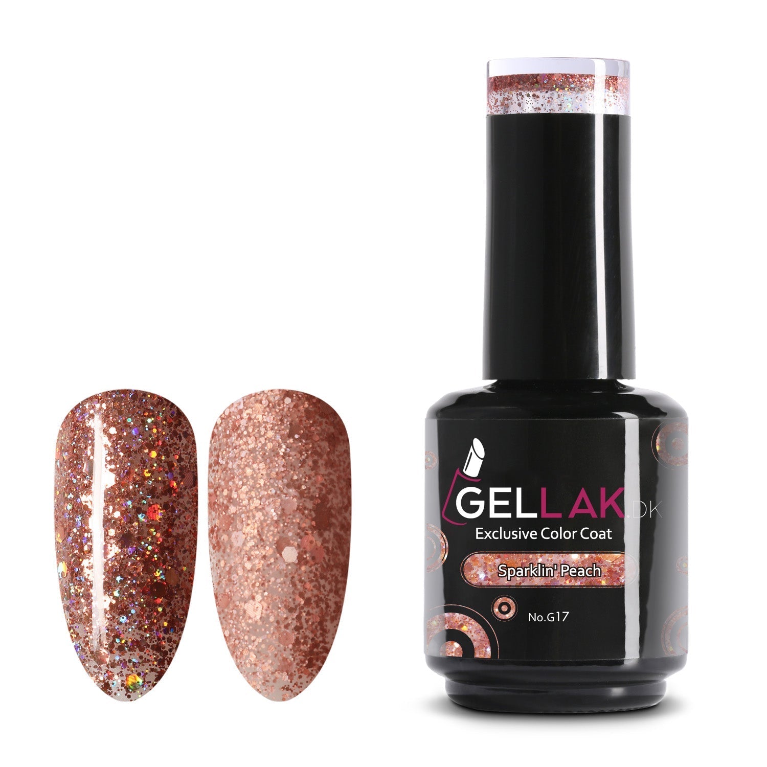 Gel Neglelak Fersken 15 Ml Sparklin Peach No G17 Gellak Dk