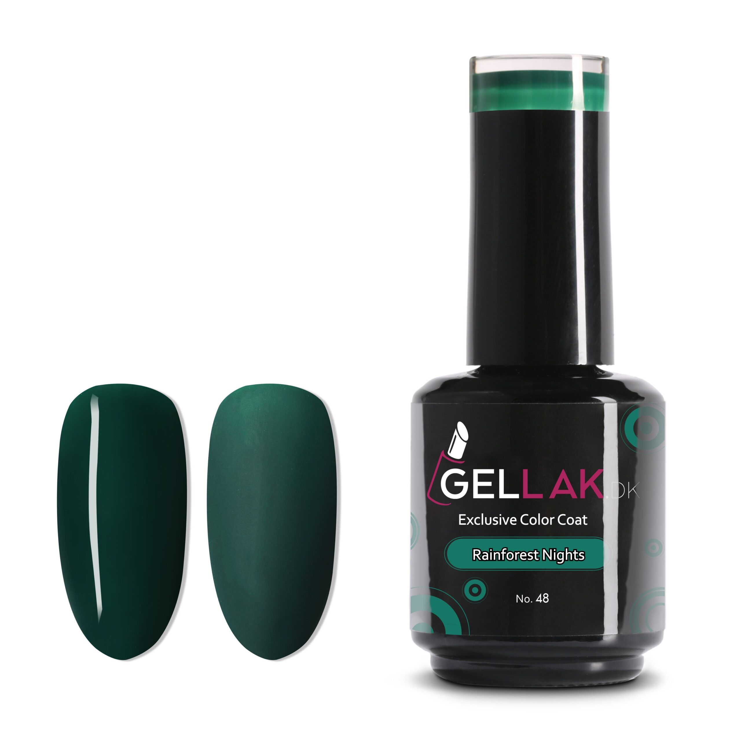 Gel Neglelak Mørkegrøn 15 Ml Rainforest Nights No 48 Gellak Dk
