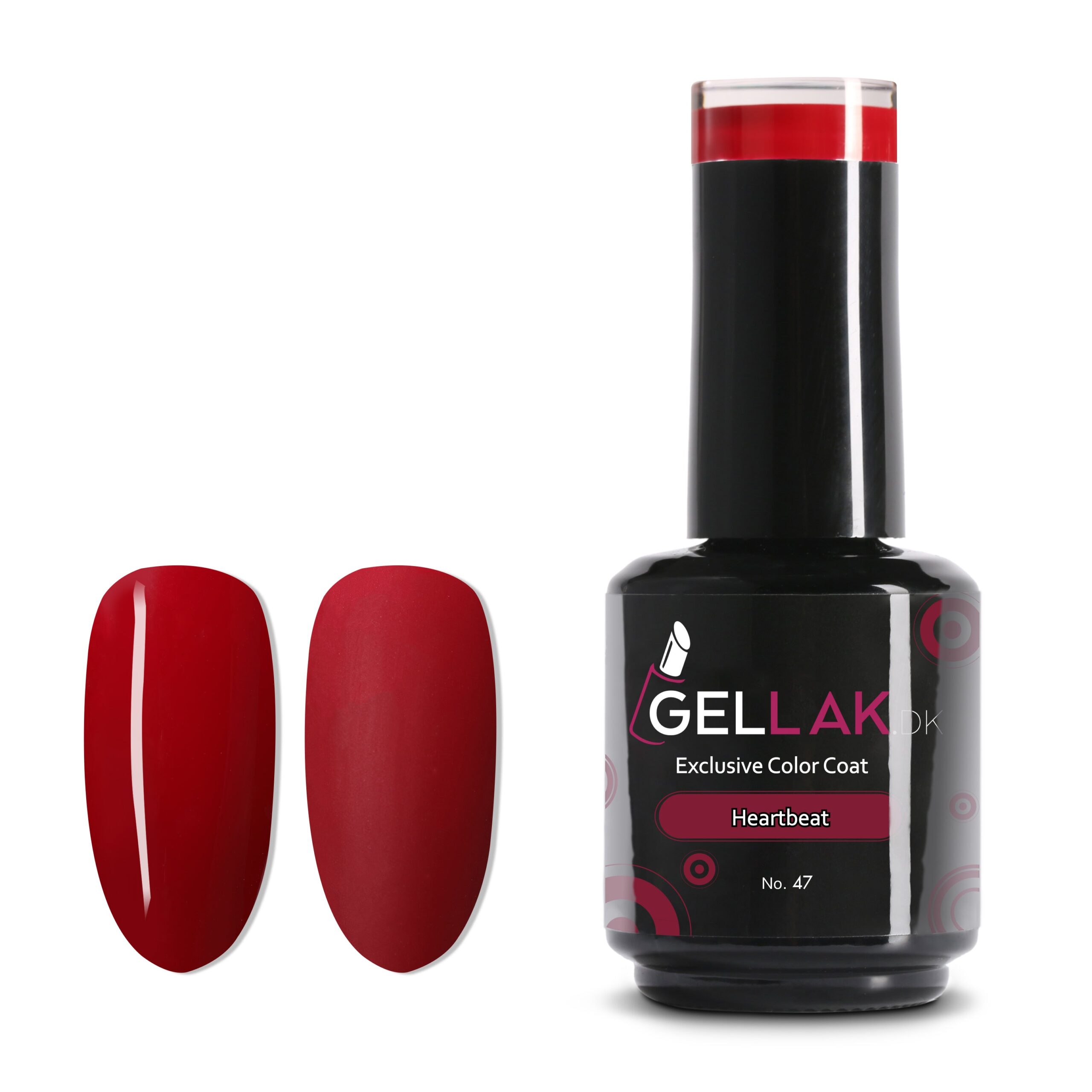 Gel Neglelak Mørkerød 15 Ml Heartbeart No 47 Gellak Dk