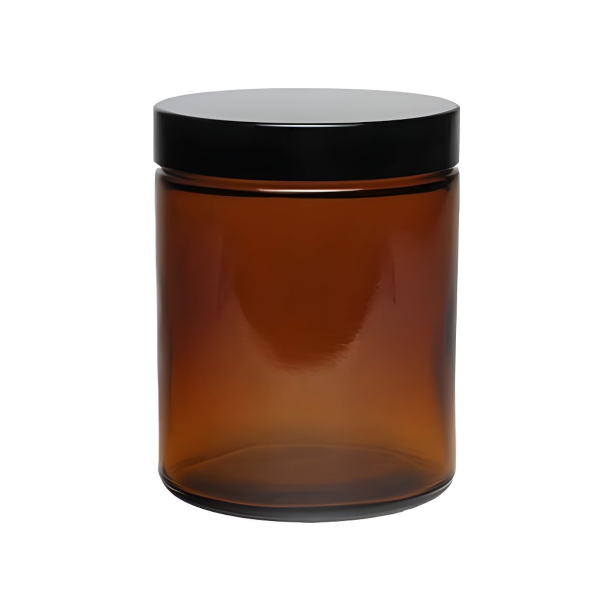 180 Ml Brun Glas Bøtte Sort Låg