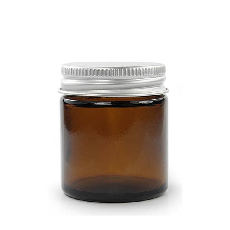 Glas Krukke 30 Ml Brun Med Aluminium Låg Tæt Lukning 45 Mm Høj 38 Mm Diameter Hedenhus Velegnet Til Cremer