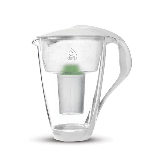 Glaskande 0l Glas Hvid Alkaline Filter Dafi Stk