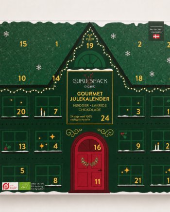 Guru Snack Gourmet Julekalender økologisk   Stk  Inkl  Gratis Pose Guru Snack Cashew Nødder