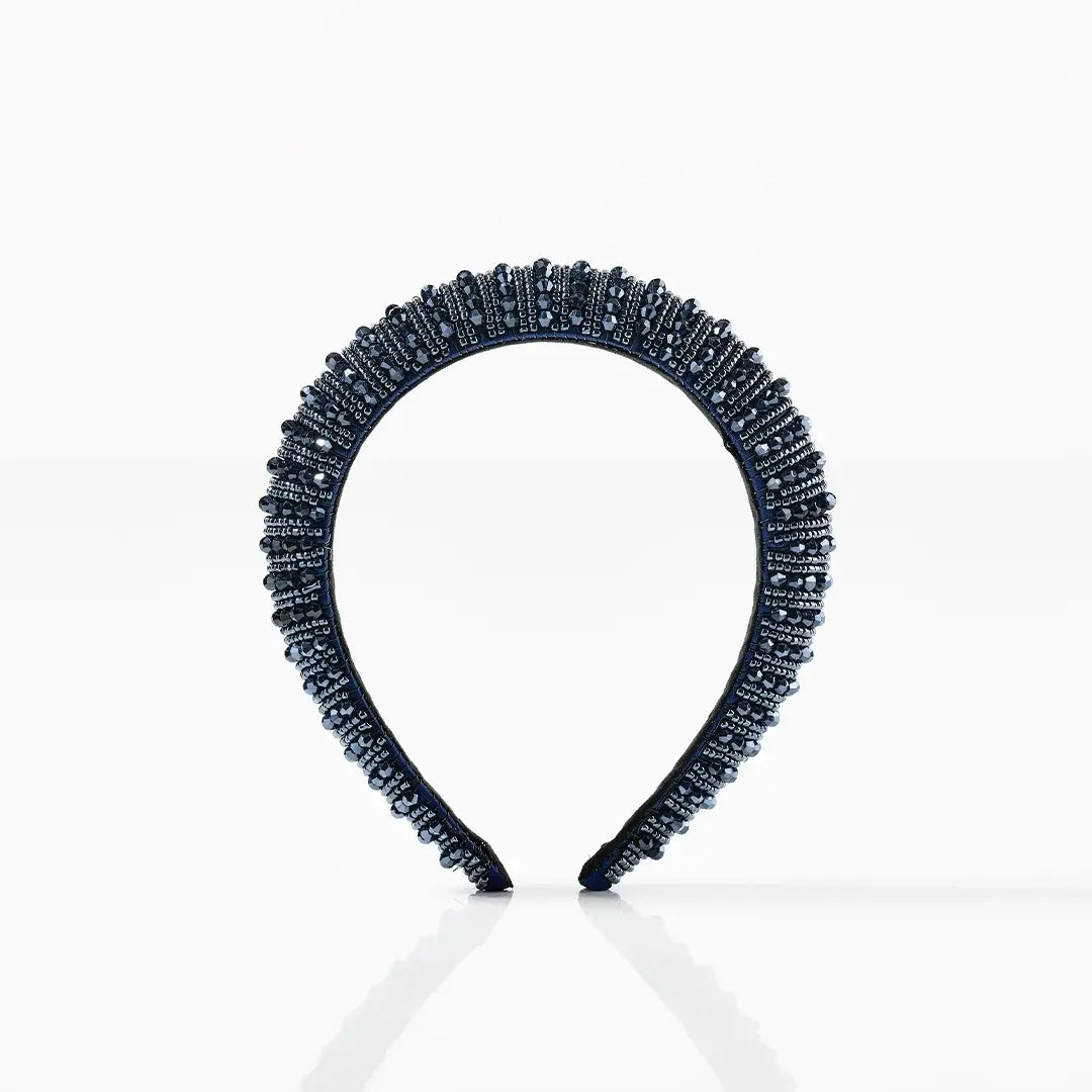 Hårbøjle Glimmer Navy Med Sten