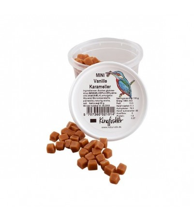 Kingfischer Mini Vanilje Karameller  70 Gr Udløb 11 09-25