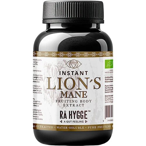 Lion Mane Instant Svampe-ekstrak Pulverform økologisk 40 Gram