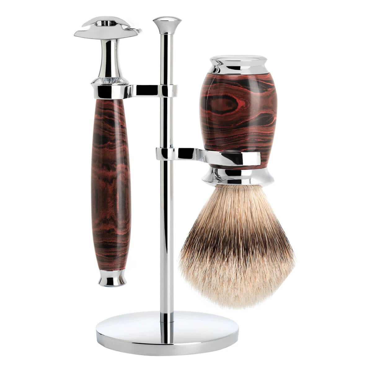 Mühle Shaving Barbersæt Med De-skraber  Barberkost Og Holder  Purist  Ebonite