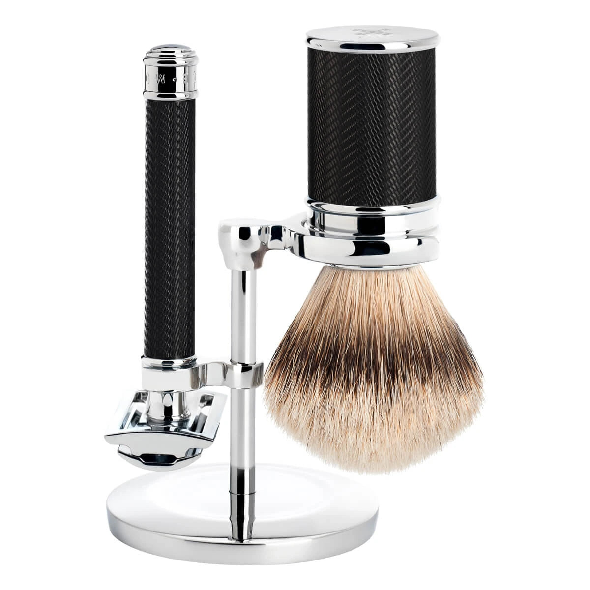 Mühle Shaving Barbersæt Med De-skraber  Barberkost Og Holder  Traditional  Black
