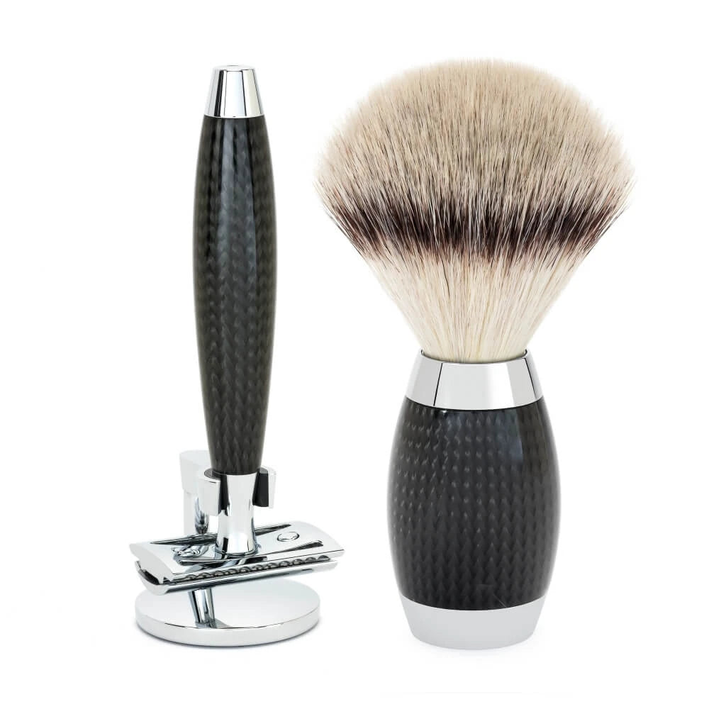 Mühle Shaving Edition No     Barbersæt Med De-skraber  Silvertip Fibreâ  Barberkost Og Holder Til Skraber  Carbon
