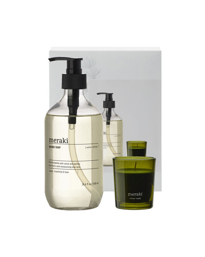 Meraki Gaveæske  Jul  Winter Whisp Håndsæbe   Winter Woods Duftlys  490ml  60g