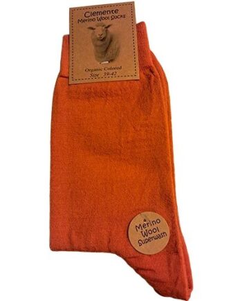 Merinostrømper Orange Str  35 38   Par
