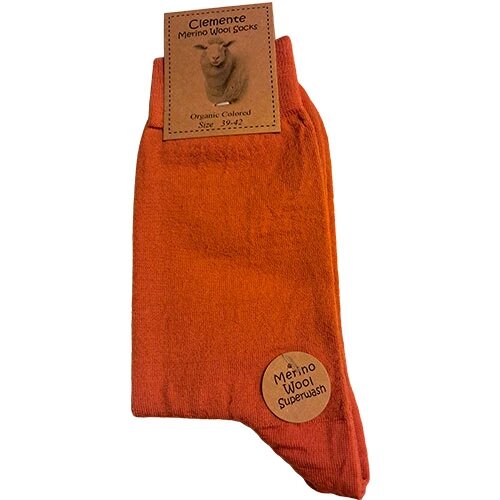 Merinostrømper Orange Str 35 38 Par