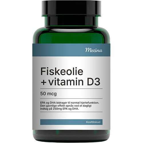 Mezina Fiskeolie Med Vitamin D3 50 Mcg  160kap