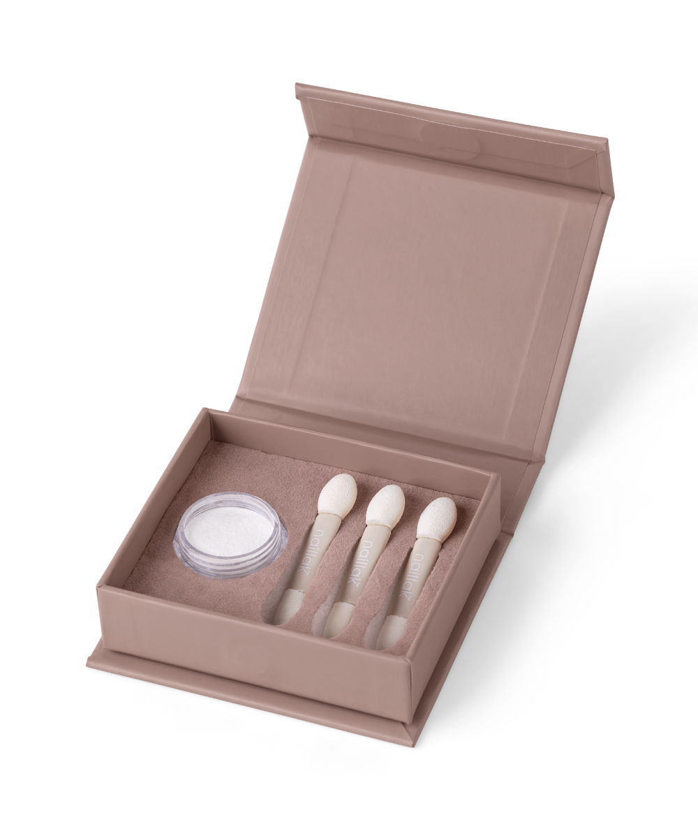 Naillak Pearl Powder Clear Inkl Applikatorer