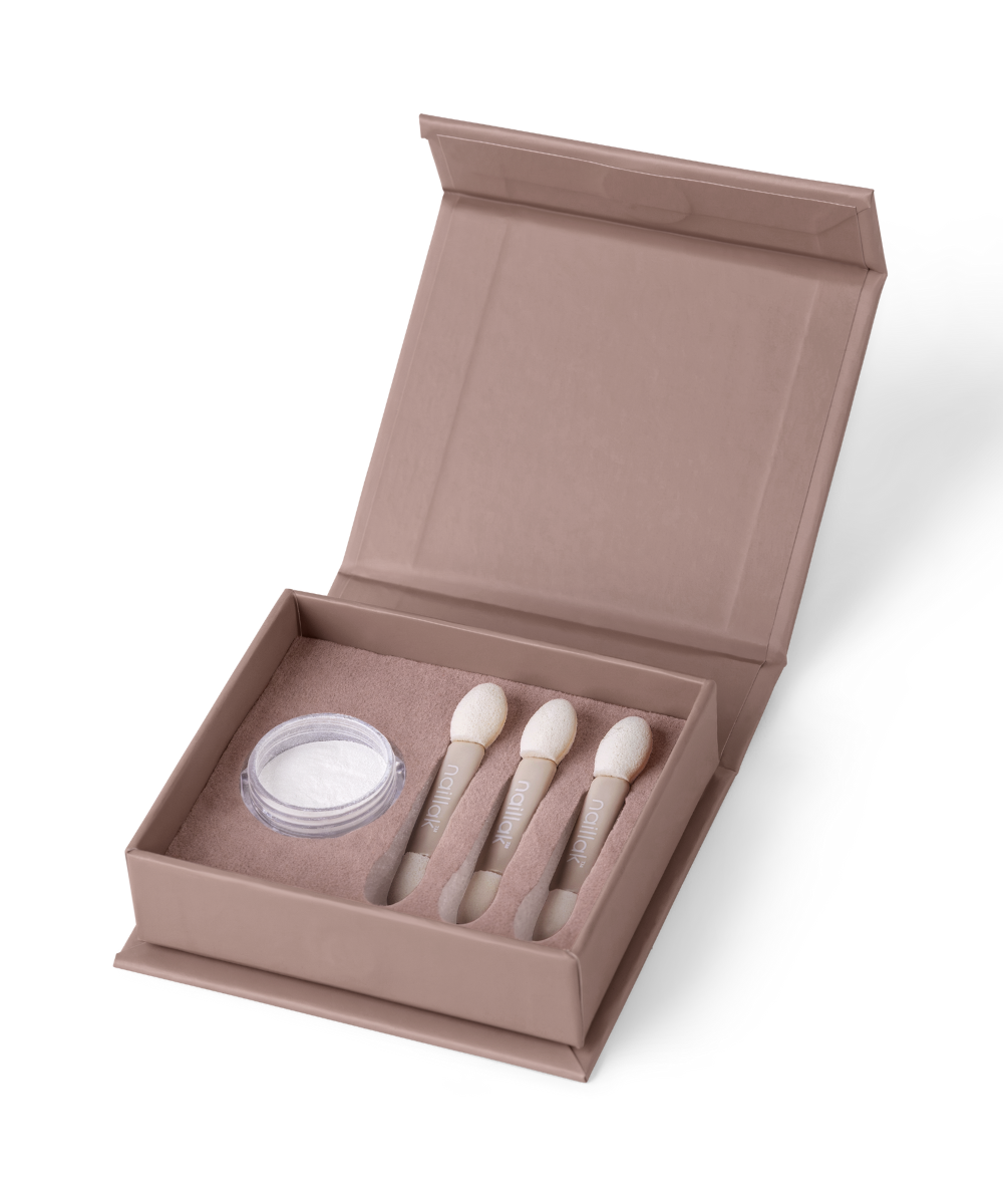 Naillak Pearl Powder White Inkl Applikatorer