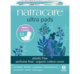 Natracare Long Ultra Bind Med Vinger Indpakket Enkeltvis 10 Stk