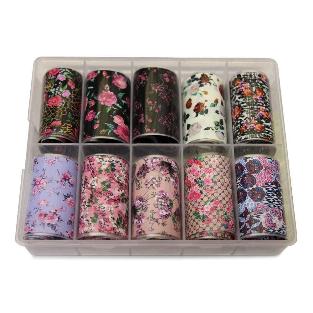 Neglefolie   Blomster Motiv   Transfer Neglefolie Til Nail Art   No 15