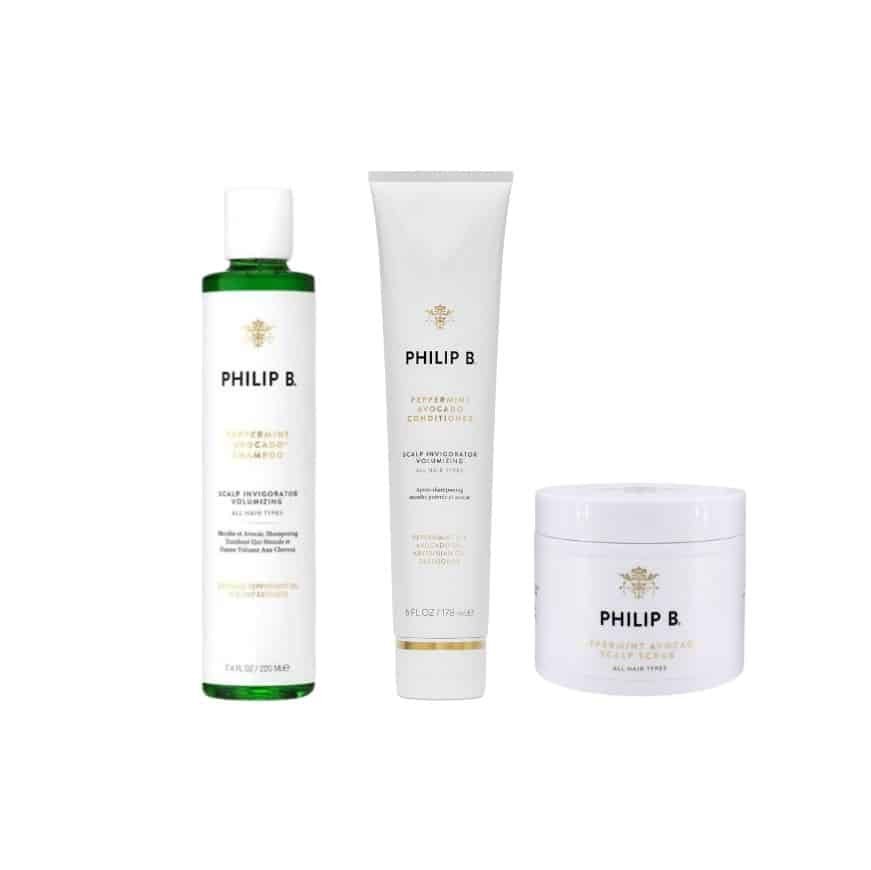 Philip Peppetmint Avocado Shampoo 220ml Conditioner 178ml Scalp Scrub 236ml